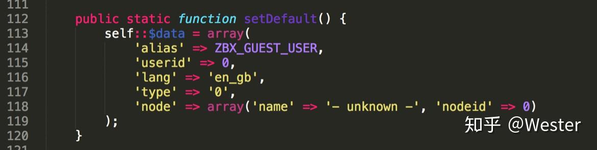 setDefault()(111-120 行):data 数组默认值——userid=0、alias=ZBX_GUEST_USER